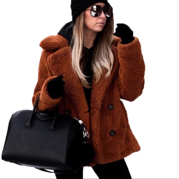 caramel teddy coat